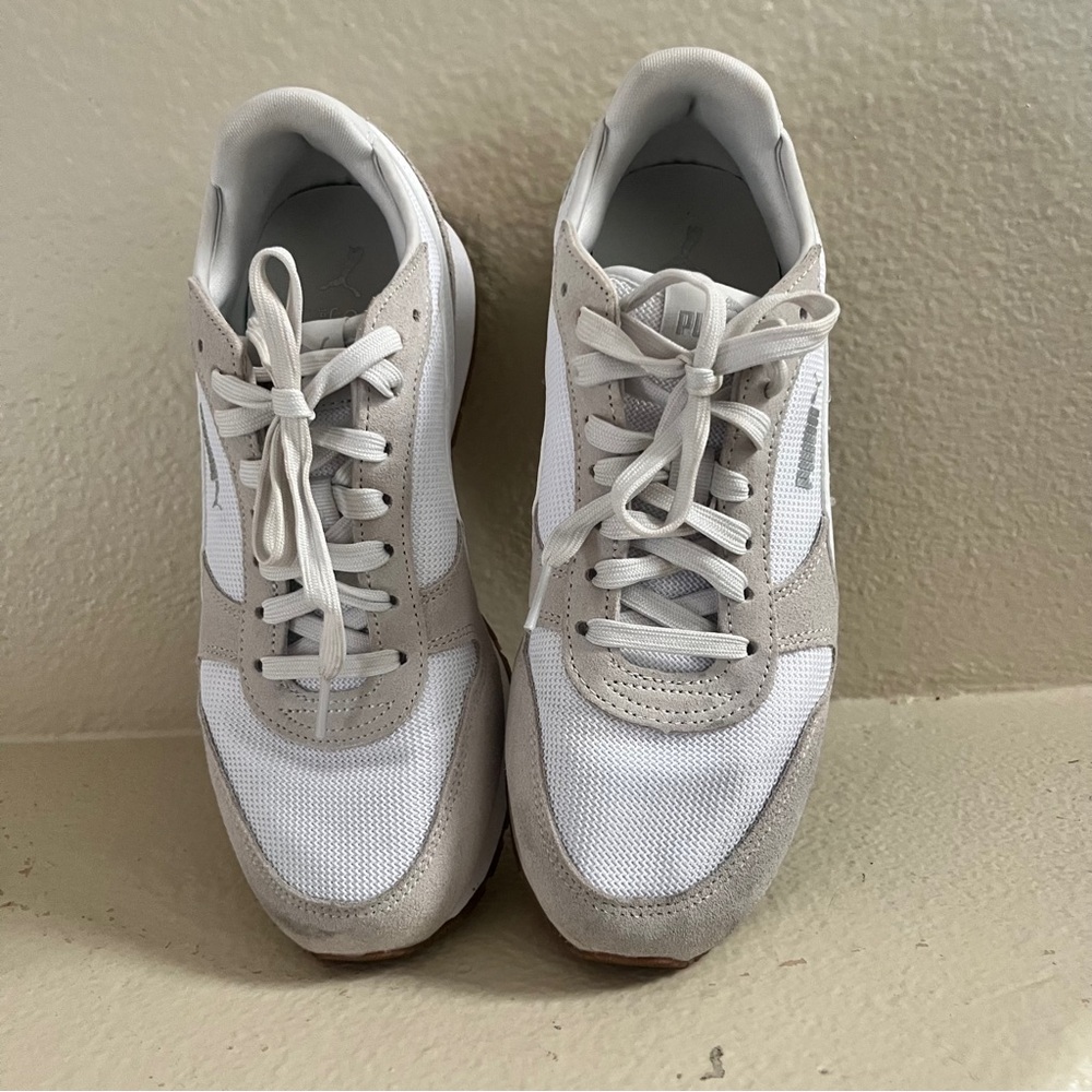 Puma White and Cream Sneakers